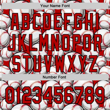Laden Sie das Bild in den Galerie-Viewer, Custom Red Black-White Comic Doodle Ballgame 3D Pattern Design Authentic Baseball Jersey