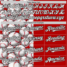 Laden Sie das Bild in den Galerie-Viewer, Custom Red White-Black Comic Doodle Ballgame 3D Pattern Design Authentic Baseball Jersey