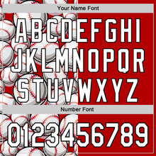 Laden Sie das Bild in den Galerie-Viewer, Custom Red White-Black Comic Doodle Ballgame 3D Pattern Design Authentic Baseball Jersey