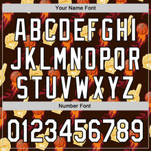 Laden Sie das Bild in den Galerie-Viewer, Custom Brown White-Black Comic Doodle Ballgame 3D Pattern Design Authentic Baseball Jersey