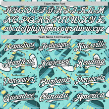 Laden Sie das Bild in den Galerie-Viewer, Custom Ice Blue White-Black Comic Doodle Ballgame 3D Pattern Design Authentic Baseball Jersey