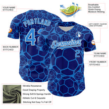 Laden Sie das Bild in den Galerie-Viewer, Custom Electric Blue White Comic Doodle Ballgame 3D Pattern Design Authentic Baseball Jersey