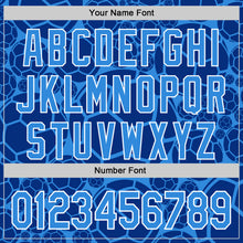 Laden Sie das Bild in den Galerie-Viewer, Custom Electric Blue White Comic Doodle Ballgame 3D Pattern Design Authentic Baseball Jersey