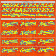 Laden Sie das Bild in den Galerie-Viewer, Custom Orange Light Yellow-Electric Blue Comic Doodle Ballgame 3D Pattern Design Authentic Baseball Jersey