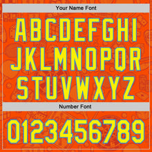 Laden Sie das Bild in den Galerie-Viewer, Custom Orange Light Yellow-Electric Blue Comic Doodle Ballgame 3D Pattern Design Authentic Baseball Jersey