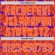 Laden Sie das Bild in den Galerie-Viewer, Custom Orange White Comic Doodle Ballgame 3D Pattern Design Authentic Baseball Jersey