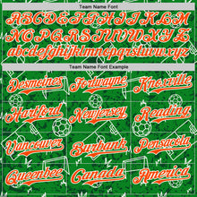 Laden Sie das Bild in den Galerie-Viewer, Custom Grass Green Orange-White Comic Doodle Ballgame 3D Pattern Design Authentic Baseball Jersey