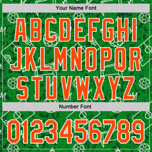 Laden Sie das Bild in den Galerie-Viewer, Custom Grass Green Orange-White Comic Doodle Ballgame 3D Pattern Design Authentic Baseball Jersey