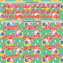 Laden Sie das Bild in den Galerie-Viewer, Custom Green Fire Red-White Comic Doodle Ballgame 3D Pattern Design Authentic Baseball Jersey