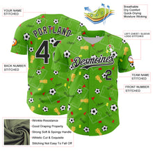 Laden Sie das Bild in den Galerie-Viewer, Custom Aurora Green Black-White Comic Doodle Ballgame 3D Pattern Design Authentic Baseball Jersey