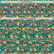 Laden Sie das Bild in den Galerie-Viewer, Custom Kelly Green Black-White Comic Doodle Ballgame 3D Pattern Design Authentic Baseball Jersey