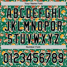 Laden Sie das Bild in den Galerie-Viewer, Custom Kelly Green Black-White Comic Doodle Ballgame 3D Pattern Design Authentic Baseball Jersey