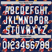 Laden Sie das Bild in den Galerie-Viewer, Custom Navy White Comic Doodle Ballgame 3D Pattern Design Authentic Baseball Jersey