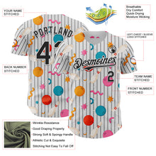 Laden Sie das Bild in den Galerie-Viewer, Custom White Black Comic Doodle Ballgame 3D Pattern Design Authentic Baseball Jersey