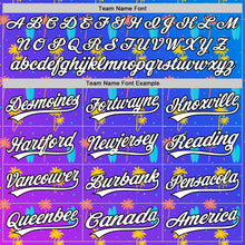 Laden Sie das Bild in den Galerie-Viewer, Custom Purple White-Black 3D Hawaii Tropical Palm Tree Authentic Baseball Jersey