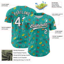 Laden Sie das Bild in den Galerie-Viewer, Custom Aqua White-Black 3D Hawaii Tropical Palm Tree And Beach Authentic Baseball Jersey