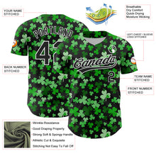 Charger l'image dans la galerie, Custom Black White 3D St. Patrick's Day Shamrock Authentic Baseball Jersey
