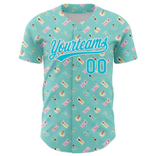 Laden Sie das Bild in den Galerie-Viewer, Custom Ice Blue Lakes Blue-White 3D Hawaii Beach Holiday Authentic Baseball Jersey