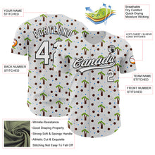 Laden Sie das Bild in den Galerie-Viewer, Custom White Black 3D Hawaii Tropical Palm Tree Authentic Baseball Jersey