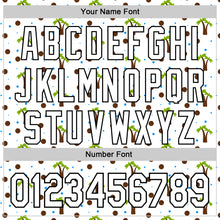 Laden Sie das Bild in den Galerie-Viewer, Custom White Black 3D Hawaii Tropical Palm Tree Authentic Baseball Jersey