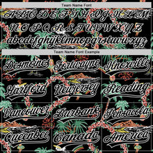 Laden Sie das Bild in den Galerie-Viewer, Custom Black White 3D Hawai Island Tropical Palm Tree And Flower Authentic Baseball Jersey