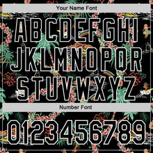 Laden Sie das Bild in den Galerie-Viewer, Custom Black White 3D Hawai Island Tropical Palm Tree And Flower Authentic Baseball Jersey