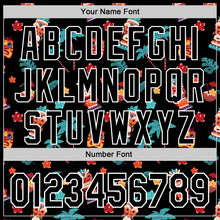 Laden Sie das Bild in den Galerie-Viewer, Custom Black White 3D Hawai Tropical Palm Tree Flower And Tiki Mask Authentic Baseball Jersey