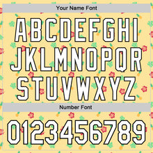 Charger l'image dans la galerie, Custom Yellow White-Black 3D Hawaii Tropical Palm Leaves And Fruit Pineapple Authentic Baseball Jersey