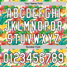 Charger l'image dans la galerie, Custom Yellow White-Black 3D Hawaii Tropical Palm Leaves Flower And Fruit Pineapple Authentic Baseball Jersey