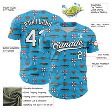 Laden Sie das Bild in den Galerie-Viewer, Custom Sky Blue White-Black 3D Hawaii Summer Fruit Watermelon Authentic Baseball Jersey