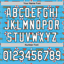 Laden Sie das Bild in den Galerie-Viewer, Custom Sky Blue White-Black 3D Hawaii Summer Fruit Watermelon Authentic Baseball Jersey