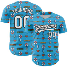 Laden Sie das Bild in den Galerie-Viewer, Custom Sky Blue White-Black 3D Hawaii Summer Fruit Watermelon Authentic Baseball Jersey