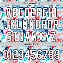 Laden Sie das Bild in den Galerie-Viewer, Custom Ice Blue White-Black 3D Hawaii Tropical Palm Leaves And Flower Authentic Baseball Jersey