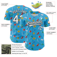Laden Sie das Bild in den Galerie-Viewer, Custom Sky Blue White-Black 3D Hawaii Beach Holiday Authentic Baseball Jersey