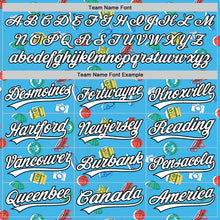 Laden Sie das Bild in den Galerie-Viewer, Custom Sky Blue White-Black 3D Hawaii Beach Holiday Authentic Baseball Jersey