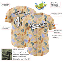 Laden Sie das Bild in den Galerie-Viewer, Custom Brown White-Black 3D Hawaii Tropical Palm Leaves Authentic Baseball Jersey