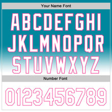 Laden Sie das Bild in den Galerie-Viewer, Custom Teal White-Pink 3D Pattern Design Gradient Mother's Day Love And Flower Authentic Baseball Jersey