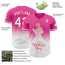 Laden Sie das Bild in den Galerie-Viewer, Custom Pink White-Neon Pink 3D Pattern Design Gradient Mother's Day Family Love Authentic Baseball Jersey