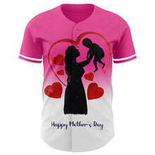 Laden Sie das Bild in den Galerie-Viewer, Custom Pink White 3D Pattern Design Gradient Mother's Day Family Love Authentic Baseball Jersey