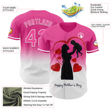 Laden Sie das Bild in den Galerie-Viewer, Custom Pink White 3D Pattern Design Gradient Mother's Day Family Love Authentic Baseball Jersey