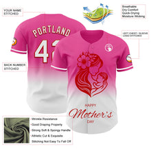 Laden Sie das Bild in den Galerie-Viewer, Custom Pink White-Red 3D Pattern Design Gradient Mother's Day Family Love Authentic Baseball Jersey