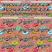 Laden Sie das Bild in den Galerie-Viewer, Custom Brown Black-White 3D Pattern Design Foodie Food Dessert Doughnut Authentic Baseball Jersey