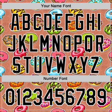 Laden Sie das Bild in den Galerie-Viewer, Custom Brown Black-White 3D Pattern Design Foodie Food Dessert Doughnut Authentic Baseball Jersey