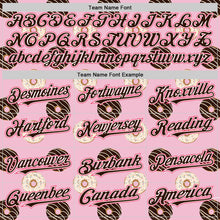 Laden Sie das Bild in den Galerie-Viewer, Custom Light Pink Brown-Neon Pink 3D Pattern Design Foodie Food Dessert Doughnut Authentic Baseball Jersey