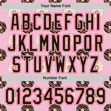 Laden Sie das Bild in den Galerie-Viewer, Custom Light Pink Brown-Neon Pink 3D Pattern Design Foodie Food Dessert Doughnut Authentic Baseball Jersey