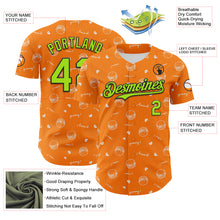 Laden Sie das Bild in den Galerie-Viewer, Custom Bay Orange Neon Green-Black 3D Pattern Design Foodie Fast Food Burger Authentic Baseball Jersey