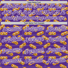Laden Sie das Bild in den Galerie-Viewer, Custom Purple White 3D Pattern Design Foodie Fast Food Hot Dog Authentic Baseball Jersey