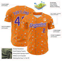 Laden Sie das Bild in den Galerie-Viewer, Custom Bay Orange Purple-White 3D Pattern Design Foodie Fast Food Cheese Pizza Dessert Ice Cream Authentic Baseball Jersey