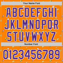 Laden Sie das Bild in den Galerie-Viewer, Custom Bay Orange Purple-White 3D Pattern Design Foodie Fast Food Cheese Pizza Dessert Ice Cream Authentic Baseball Jersey