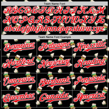 Laden Sie das Bild in den Galerie-Viewer, Custom Black Fire Red-White 3D Pattern Design Foodie Fast Food Sandwich Authentic Baseball Jersey